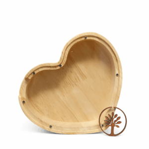 Ξύλινος Κουμπαρας σε Σχήμα Καρδιάς