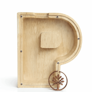 Ξύλινος Κουμπαρας σε Σχήμα Γράμματος "Ρ"