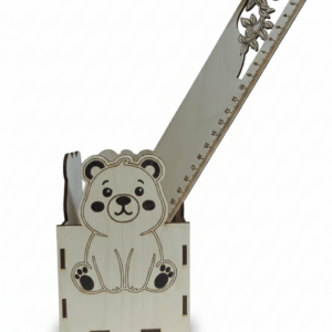 Ξύλινη Μολυβοθήκη Αρκουδάκι – Παιδική Οργάνωση Γραφείου