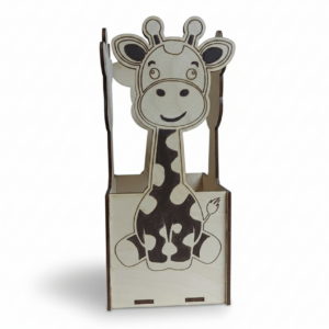 Ξύλινη Μολυβοθήκη Καμηλοπάρδαλη – Παιδική Διακοσμητική Μολυβοθήκη