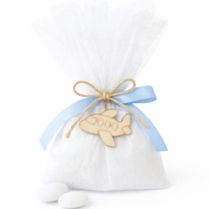 Μπομπονιέρα Αεροπλανάκι από Ξύλο & Τούλι