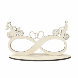 Ξύλινο Διακοσμητικό Άπειρο με Ζευγάρι Ποδηλάτων