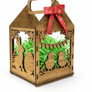 Ξύλινο Καλαθάκι για Αυγά "Happy Easter"